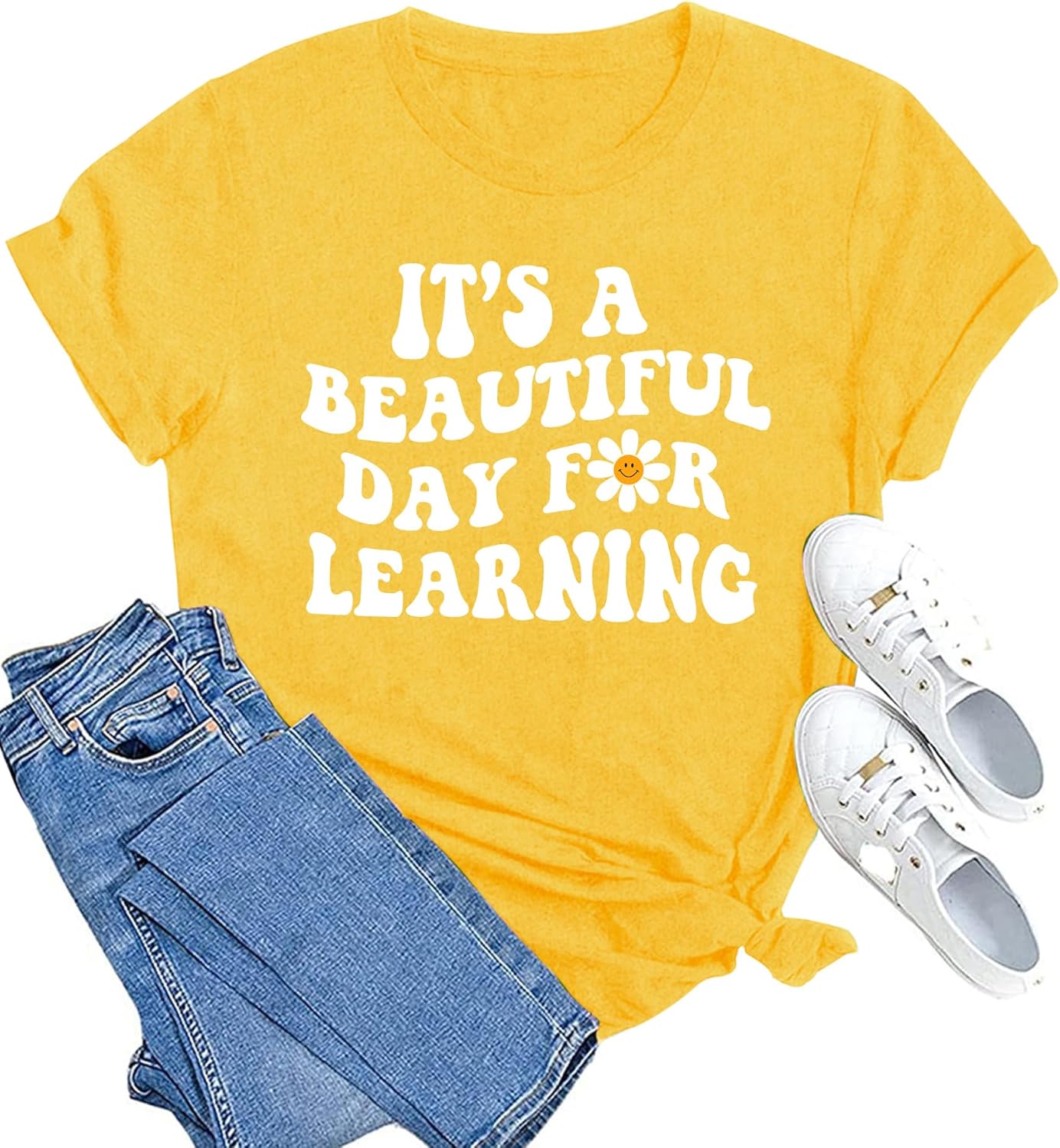 MAIHUN Women Teacher Life Shirt Teacher Gift Short Sleeve Shirts Its a Beautiful...