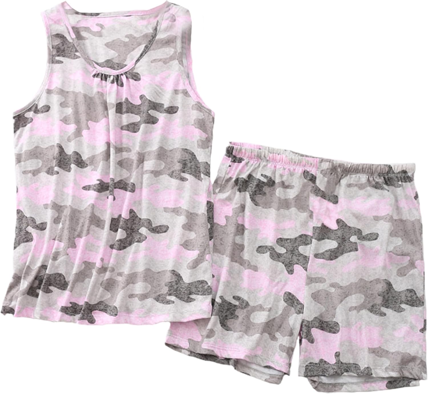 PNAEONG Women Cotton Sleepwear Short Sets Tank&Short Pajamas Sets XTSY208 Pink C...