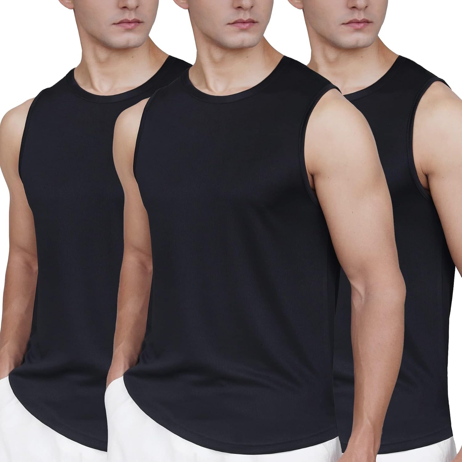 Mens Tank Tops 3 Pack,Sleeveless Muscle T Shirts for Men's Fitness,Quick Dry Gym...