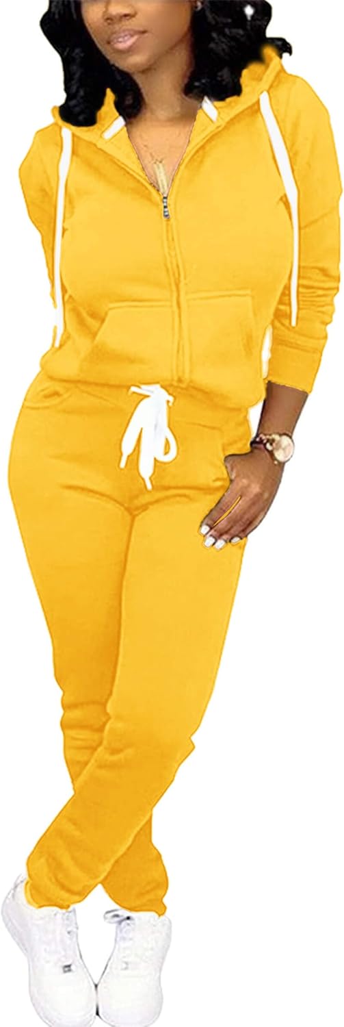 CLOCOR Track Suits for Women Set - Casual 2 Piece Outfits Sweatsuit Pocket Hoodi...