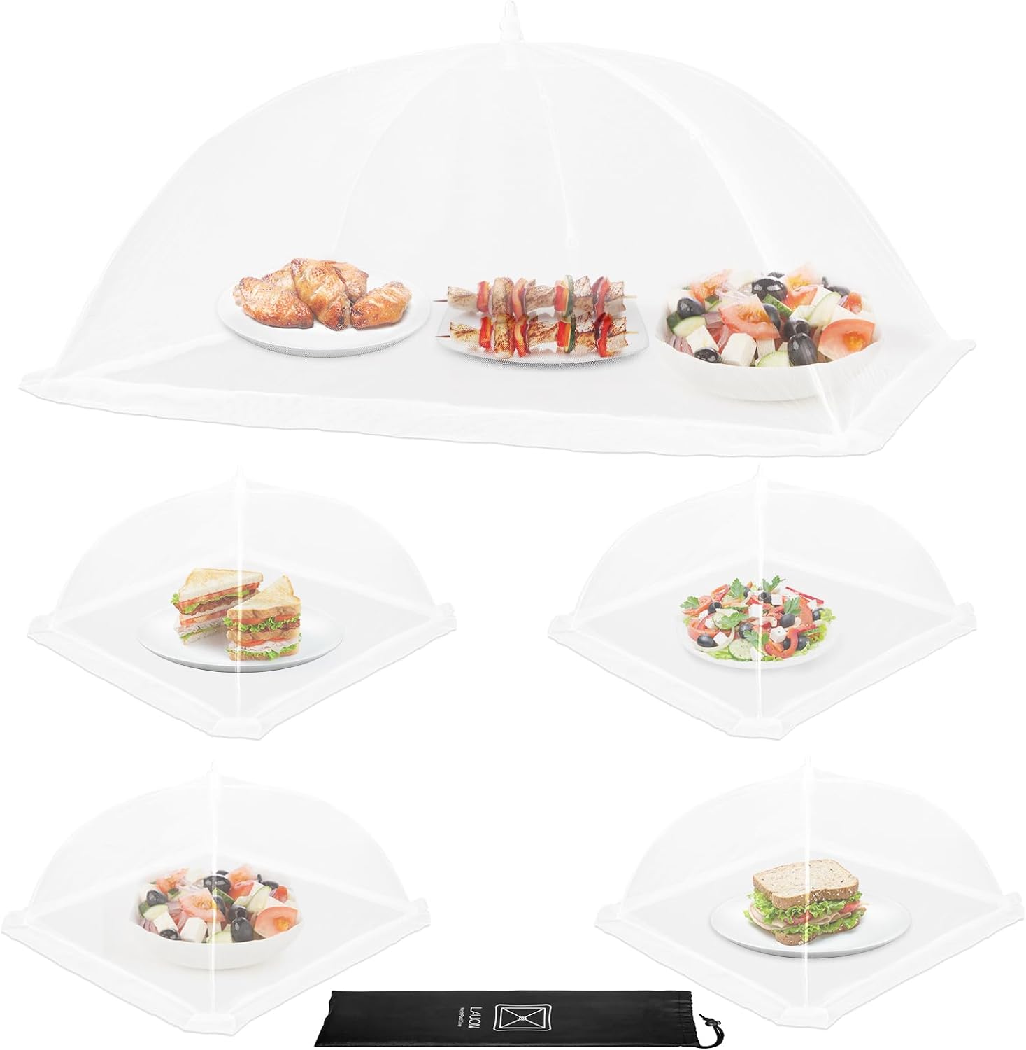 Food Covers, 1 Extra Large (40"X23.7") & 4 (17"X17...