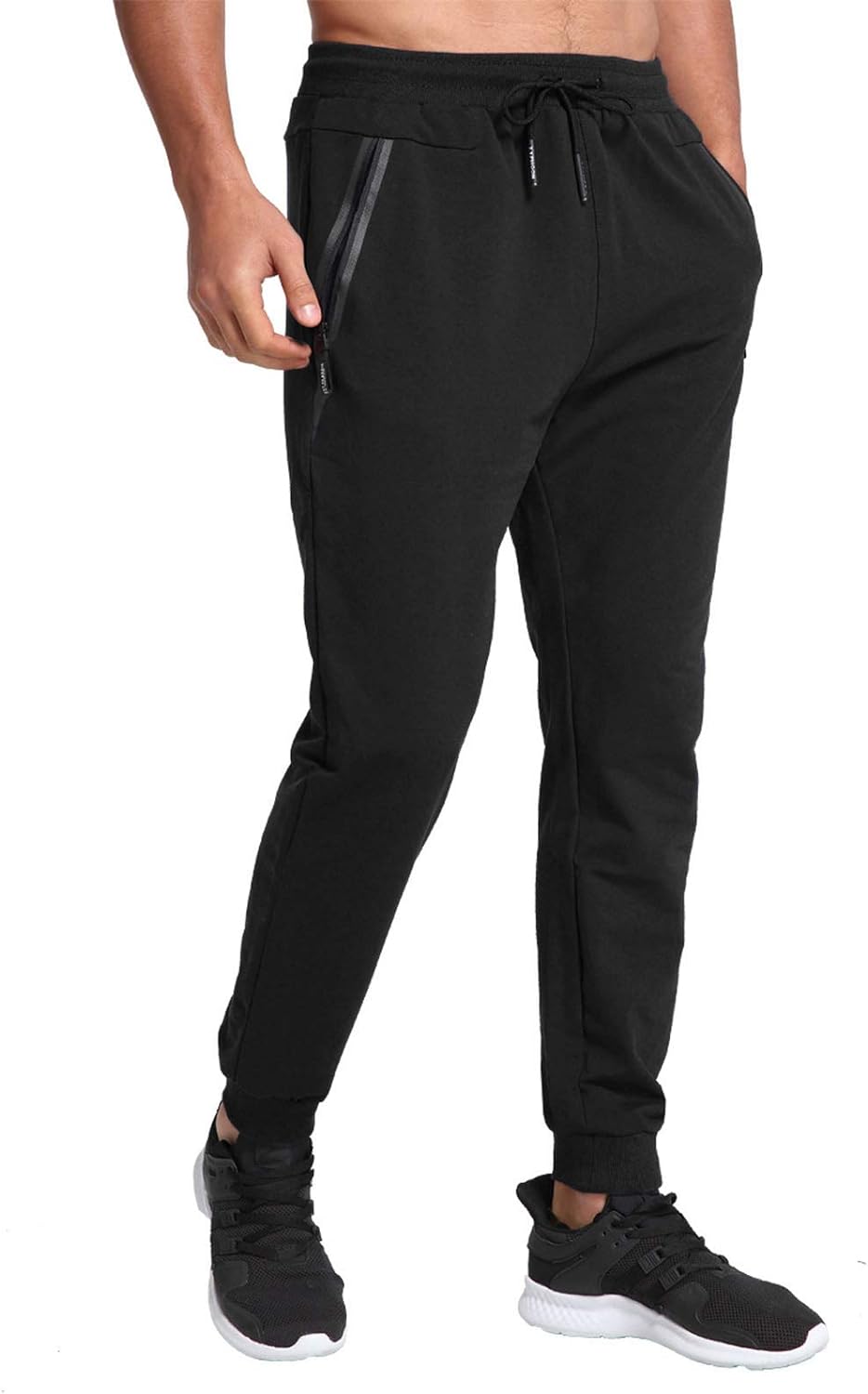 JustSun Tracksuit Bottoms for Men Joggers Slim Fit Jogging Bottoms Zip Pockets M...