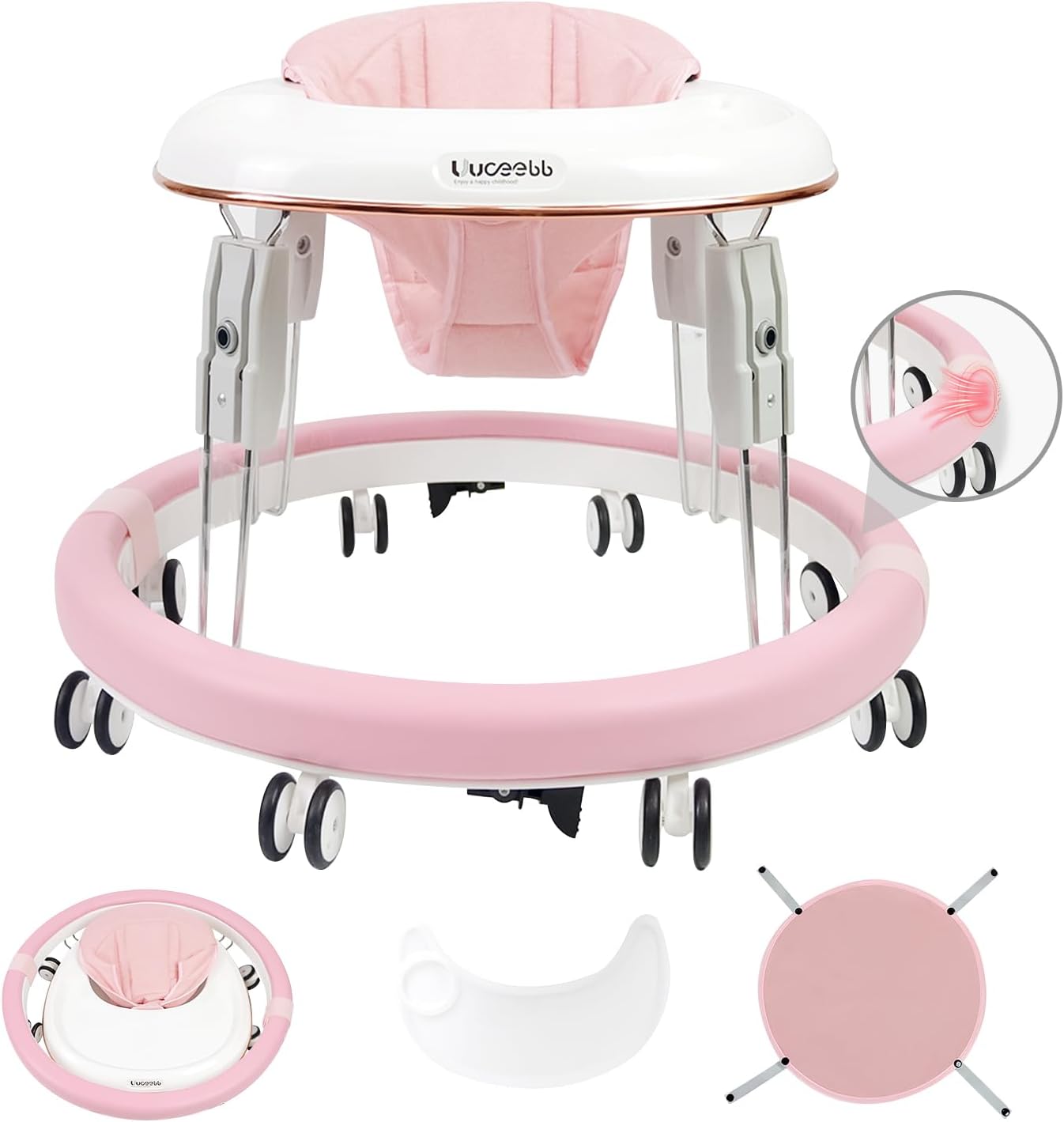 Uuoeebb Baby Walker, Upgareded Anti-Collision Baby Walkers for Boys 6 Months wit...