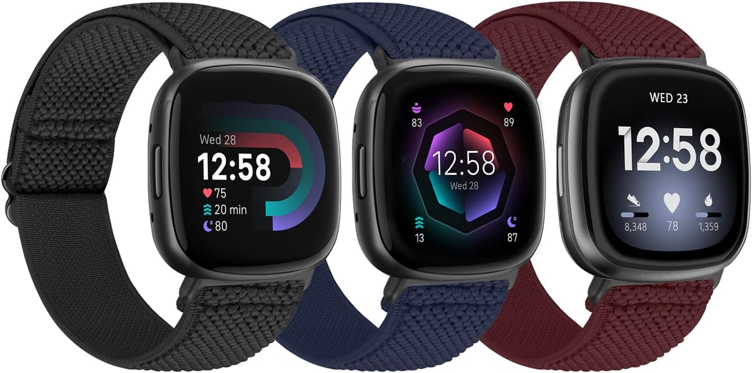 TumpCez Elastic Nylon Strap Compatible with Fitbit Versa 4/Fitbit Sense 2/Fitbit...