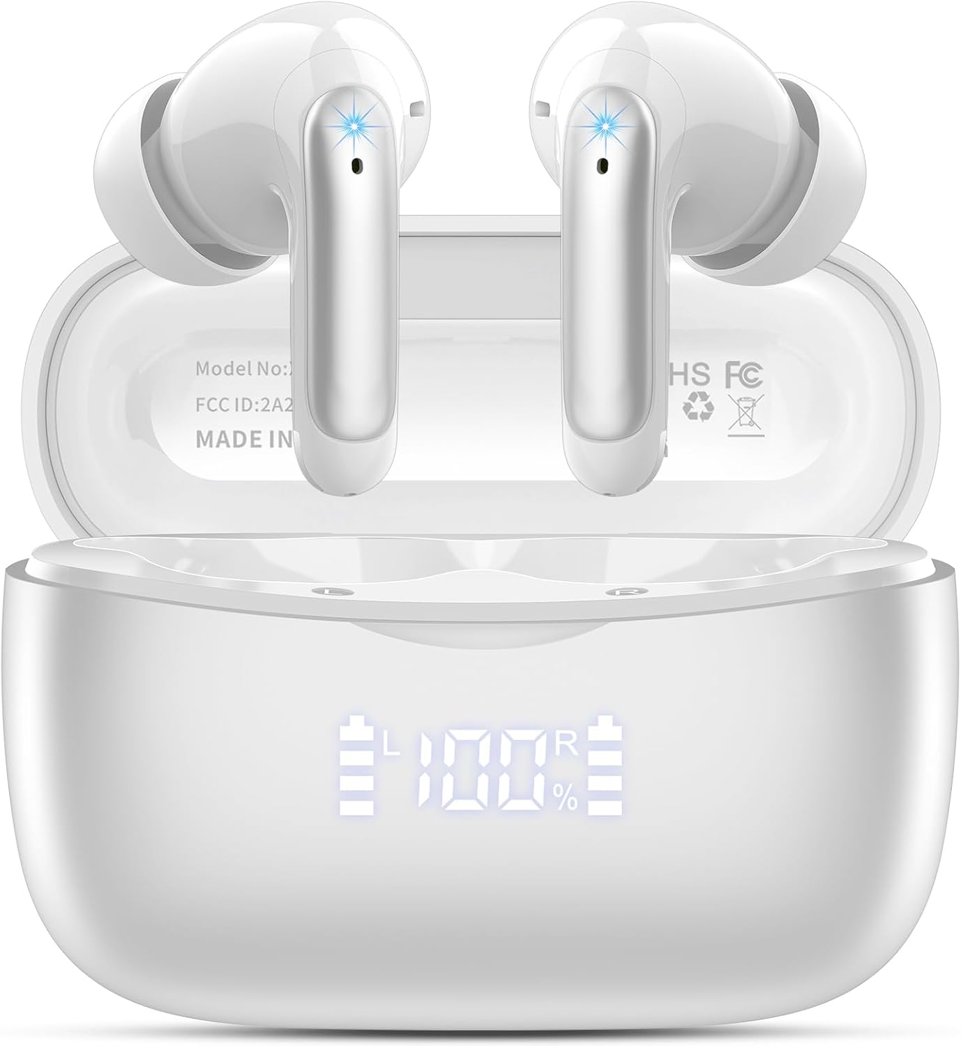 Wireless Earbuds, Bluetooth 5.3 Headphones In Ear with 4 HD microphone, 56H Play...
