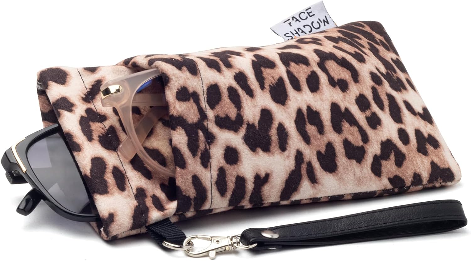 Face Shadow Double Glasses Case, Unique Soft Eyeglass Case for Women & Men, Spec...