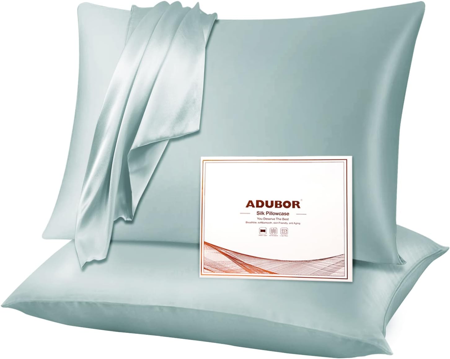 Adubor Silk Pillowcase, Special Silk Pillowcase 2 Pack for Hair and Skin, Innova...