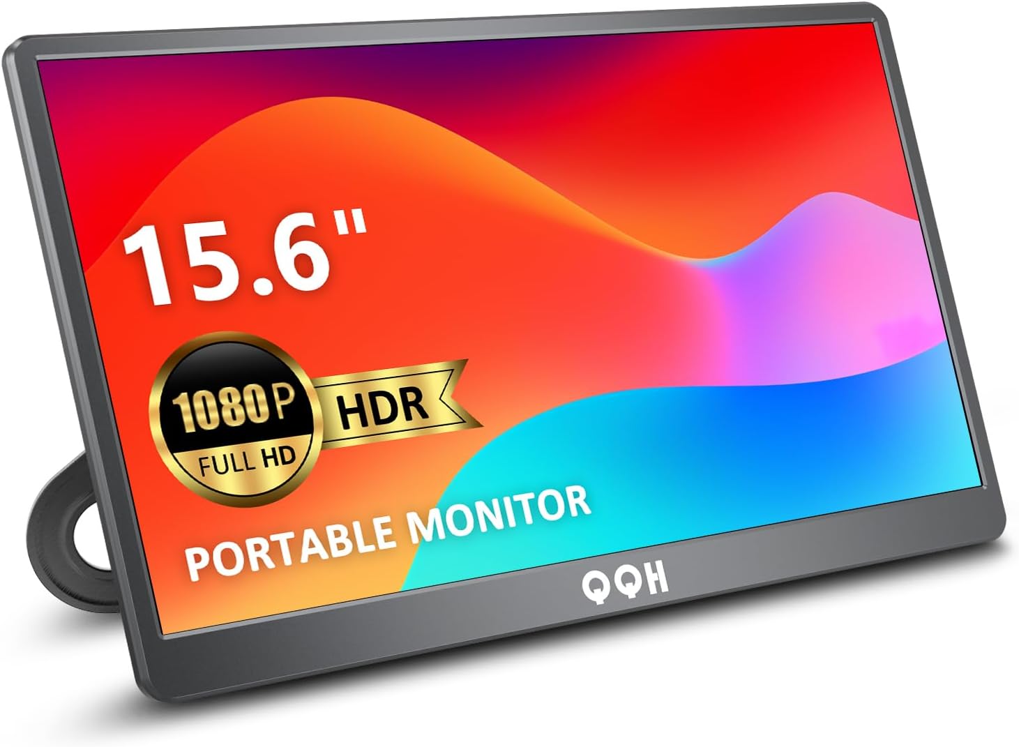 QQH Portable Monitor, 15.6" FHD 1080P IPS Travel Monitor Kickstand for Laptop wi...