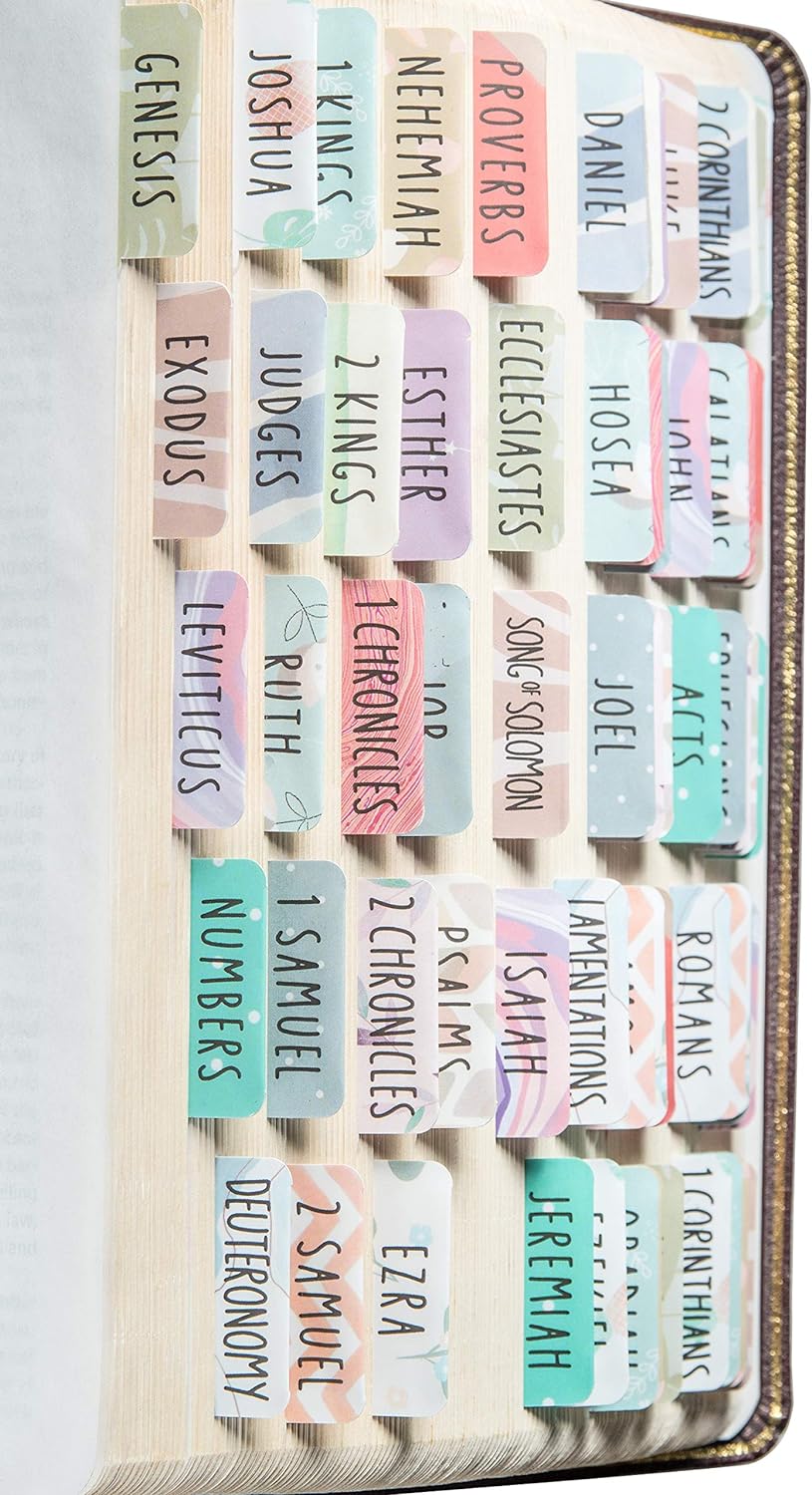 DiverseBee Laminated Bible Tabs (Large Print, Easy to Read), Personalized Bible...