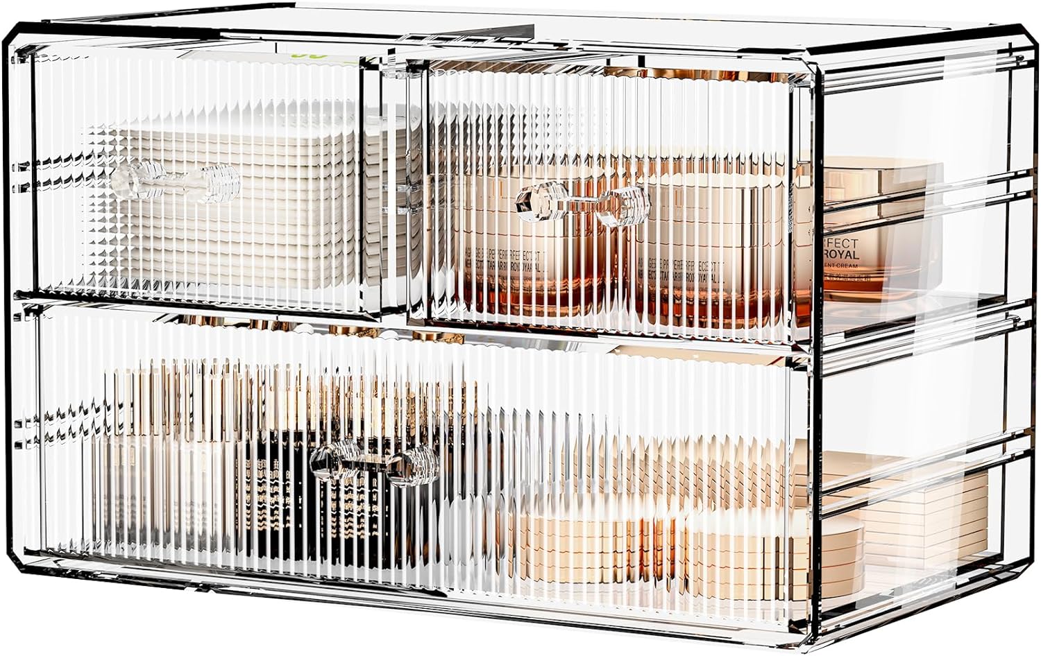 ZHIAI Stackable Storage Drawers, Acrylic Bathroom Counter Organizer Clear Makeup...