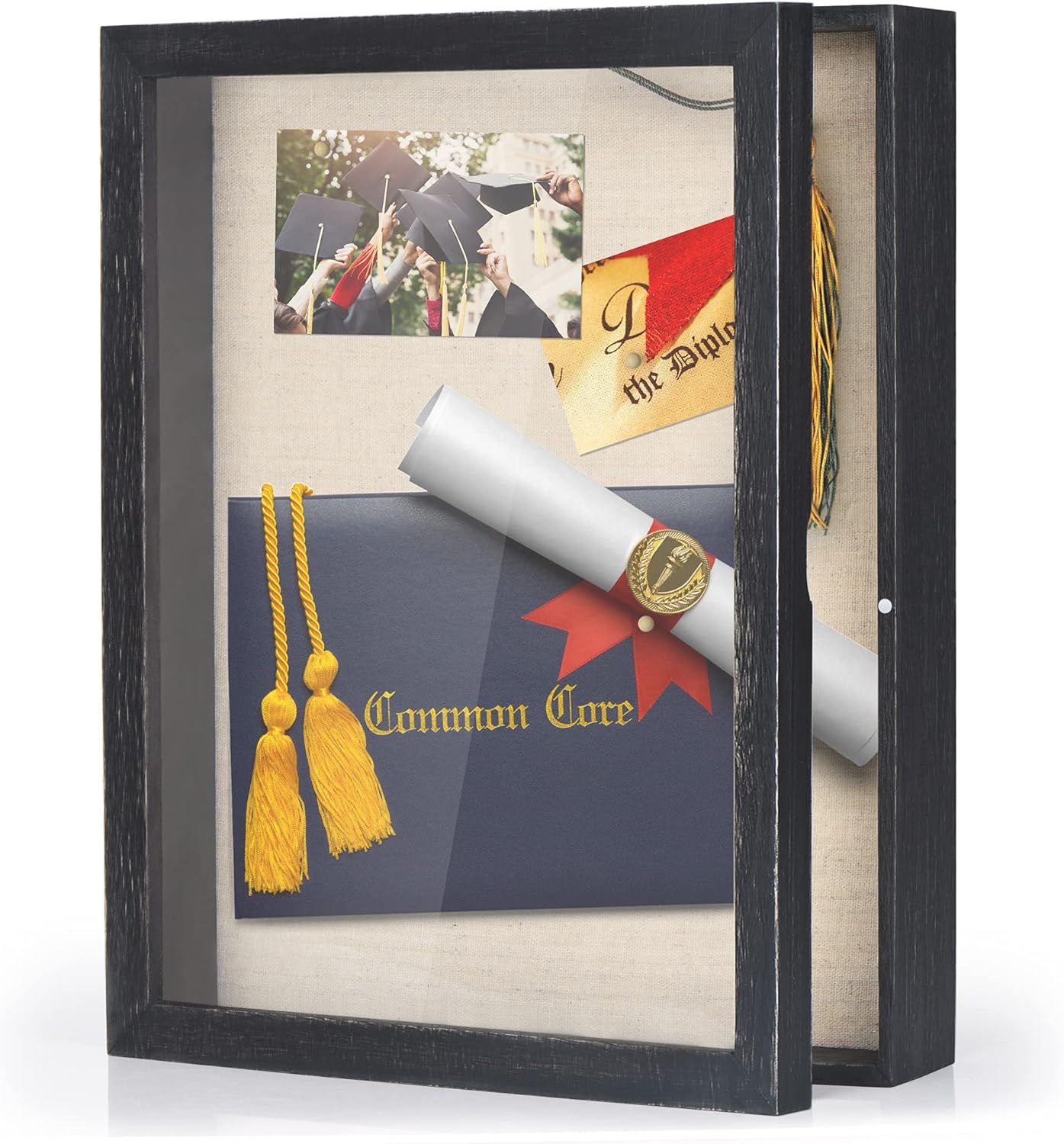 Love-KANKEI Shadow Box Frame 11x14 Shadow Box Display Case with Linen Back Rusti...