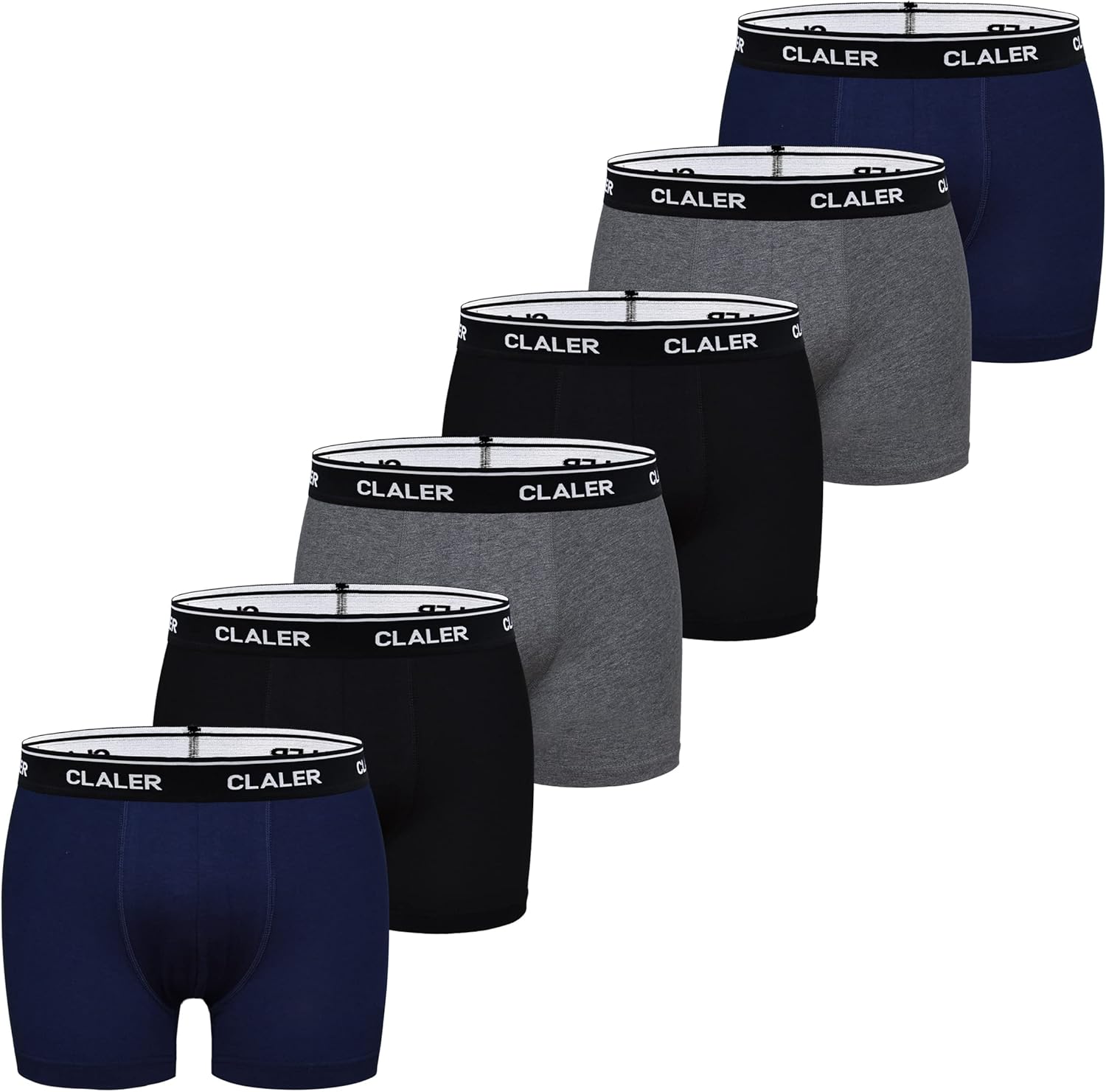 CLALER Boxer Shorts, Special Mens 6 Pack of Stretchy Soft Fitted Cotton Trunks,...