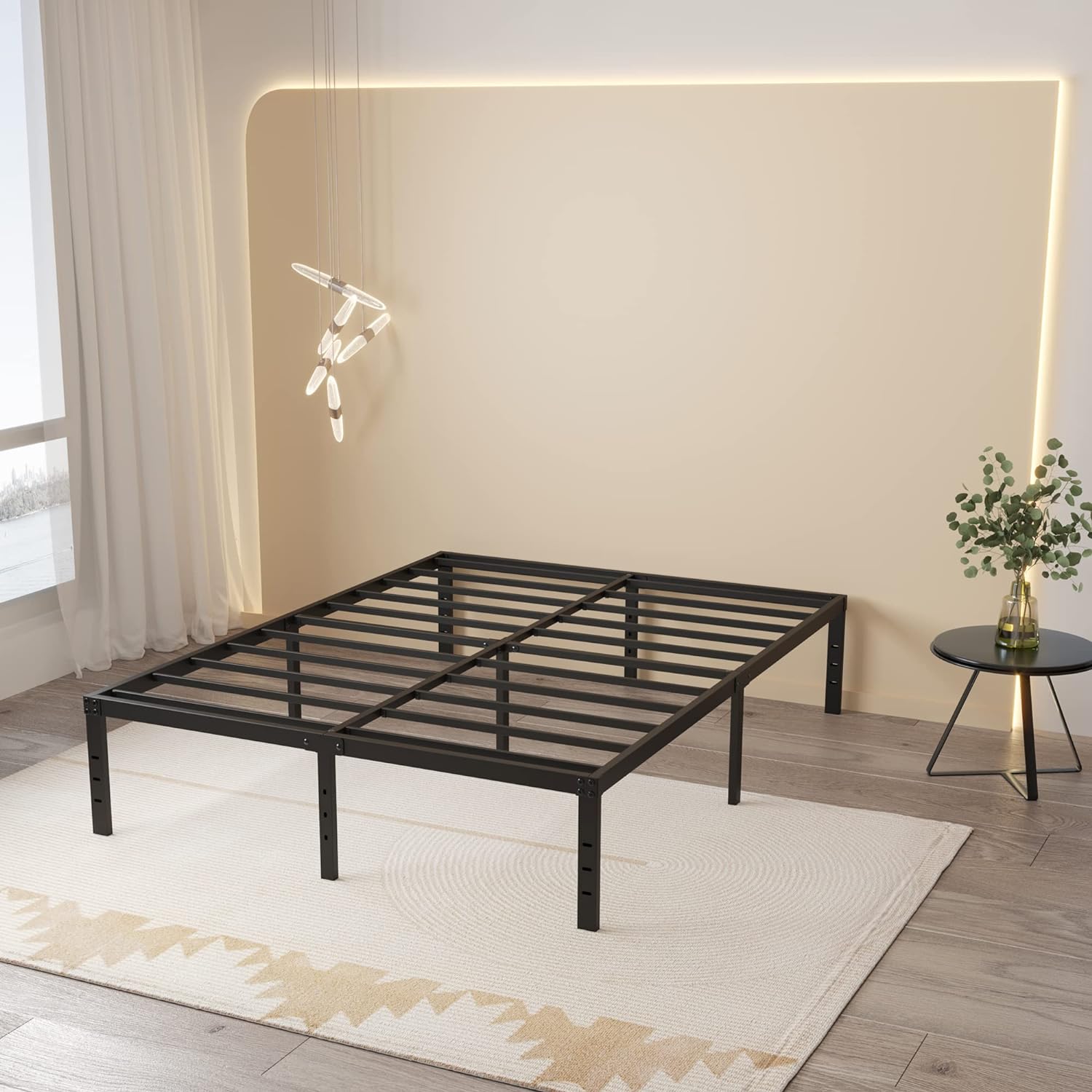 16 Inch Queen Bed Frame, Special Heavy Duty Bed Frame with No Box Spring Needed,...