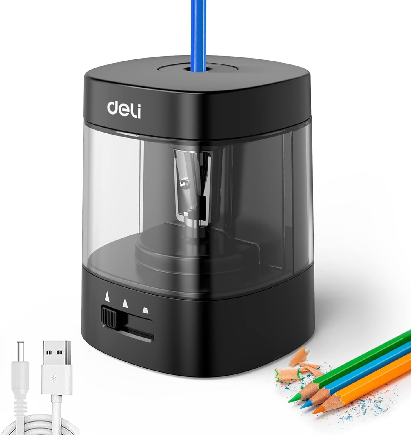 Deli Electric Pencil Sharpener, Automatic Pencil Sharpeners for No.2 Pencils Col...