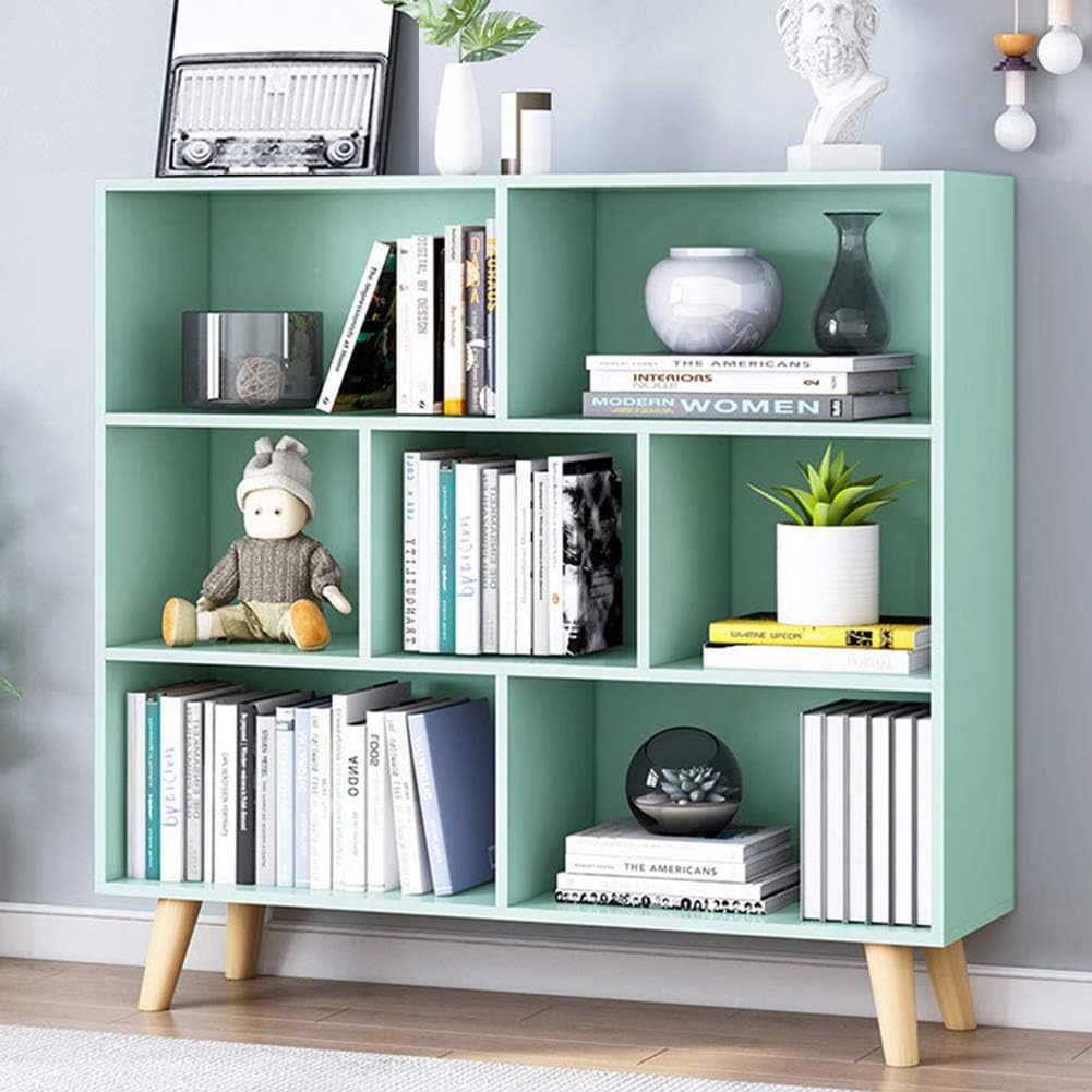 IOTXY Wooden Open Shelf Bookcase - 3-Tier Floor Standing Display Cabinet Rack wi...