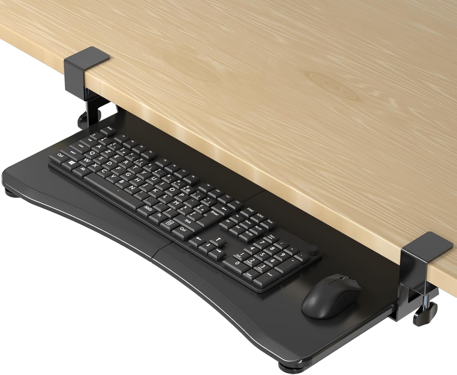 suptek Keyboard Tray Under Desk Pull Out with C Clamp Mount, Computer Keyboard &...