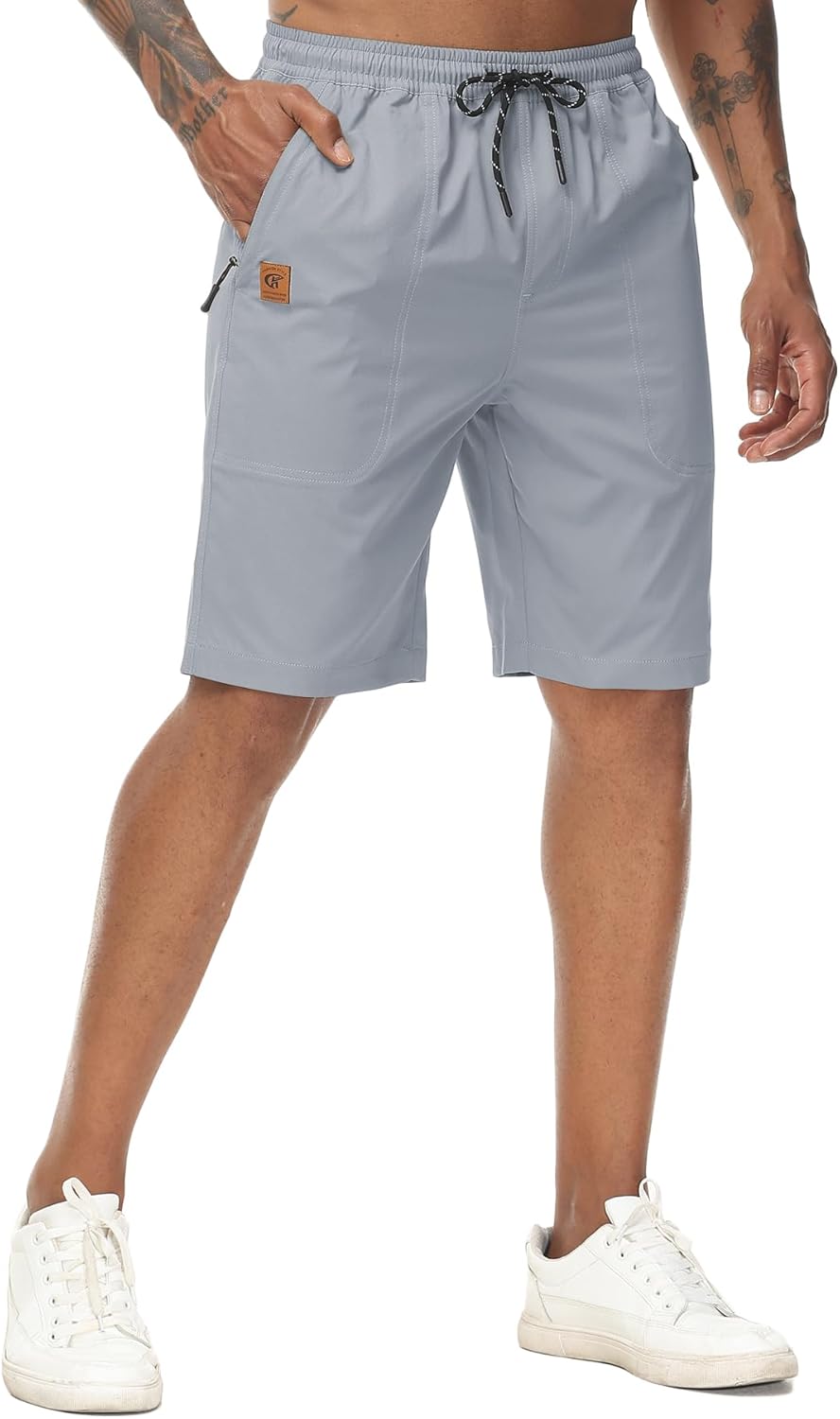 YuKaiChen Men's Shorts Classic Fit Twill Summers Casual Shorts with Zip Pockets...