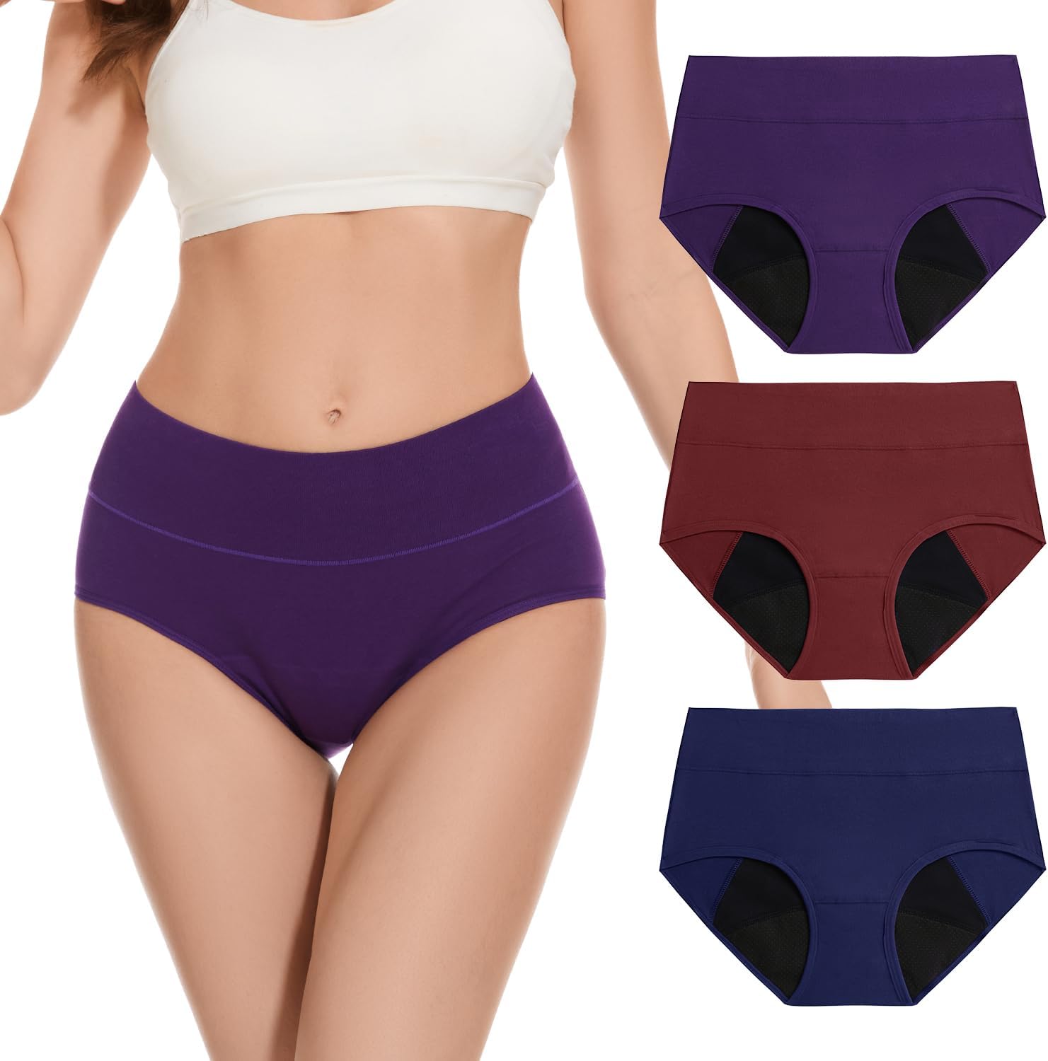 Molasus Washable Incontinence Pants for Women High Absorbency Period Underwear L...