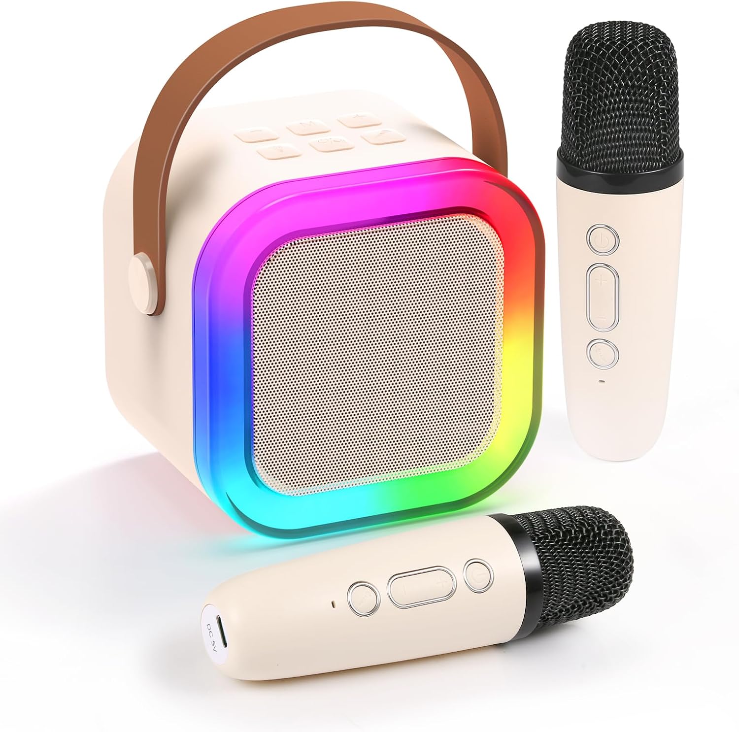 Fede Karaoke Machines for Kids Adults, Mini Karaoke Machine with 2 Wireless Micr...