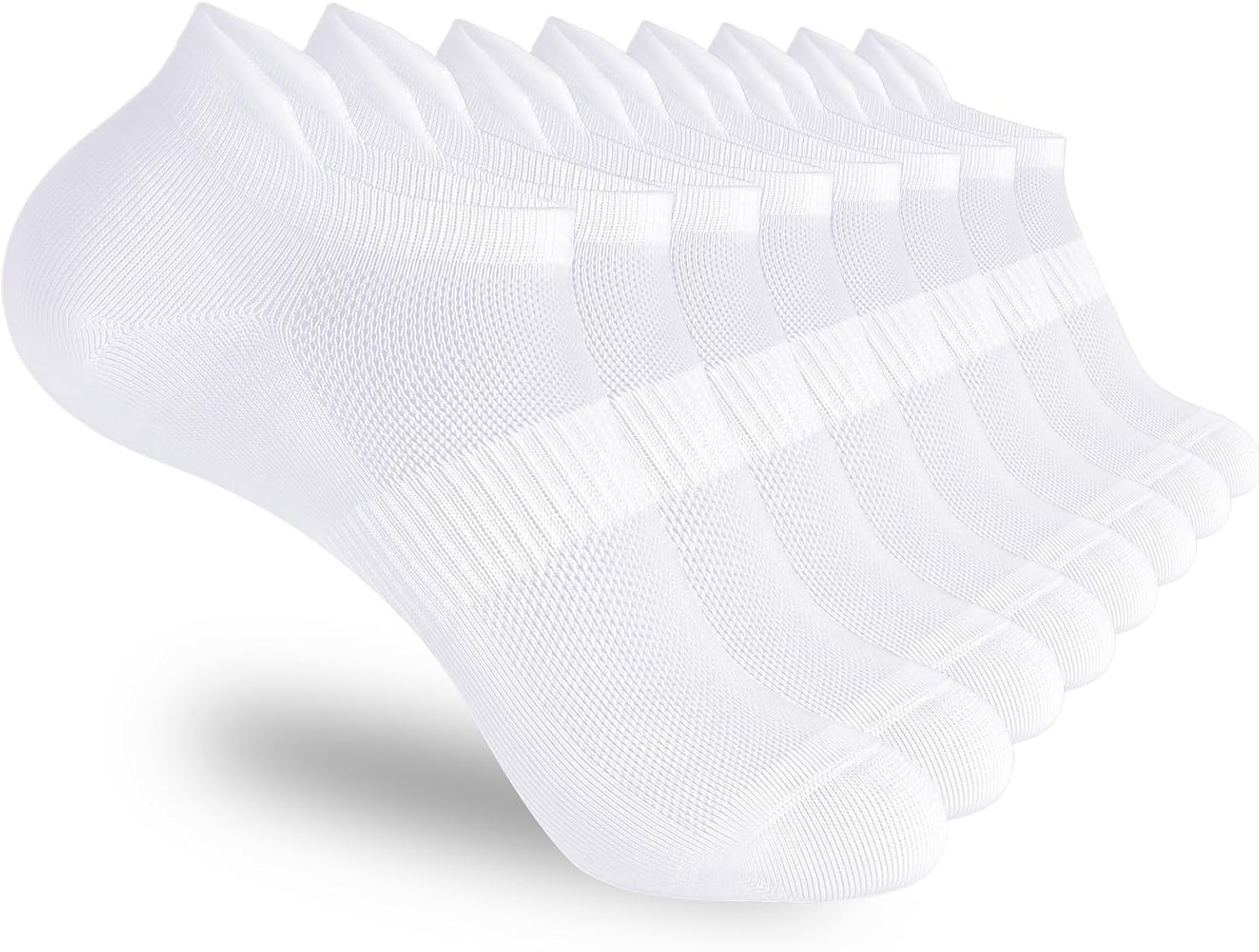 Corlap 8 Pairs Ankle Athletic Running Socks White Soft Thin Low Cut Short Tab So...