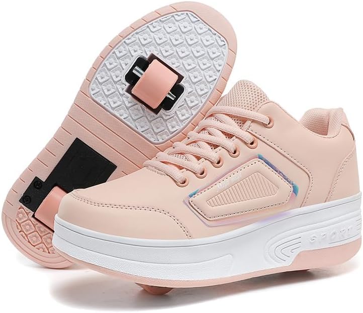 Wooowyet Roller Skate Shoes for Kids Boys Girls Rechargealbe Wheels Sneakers Fas...