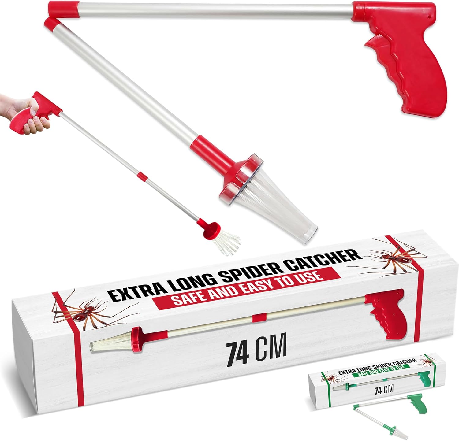 Spider catcher long handle 74cm Foldable design bug catcher spider catcher extra...