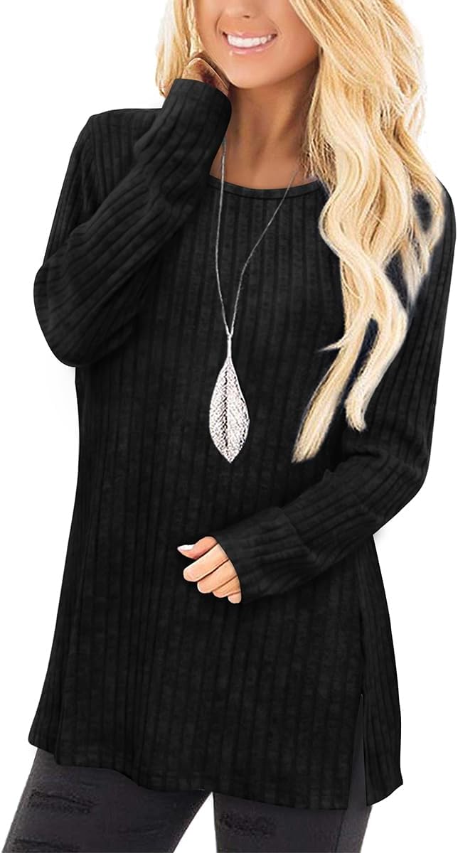 Jescakoo Womans Sweaters Long Sleeve Tunic Tops to Wear with Leggings Grey S F-b...