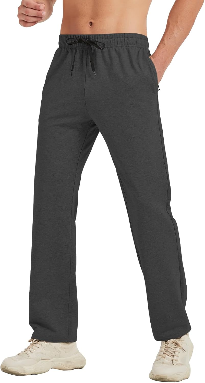 Idtswch 30/32/34/36/38/40 Long Inseam Mens Tall Sweatpants Open Bottom Joggers A...