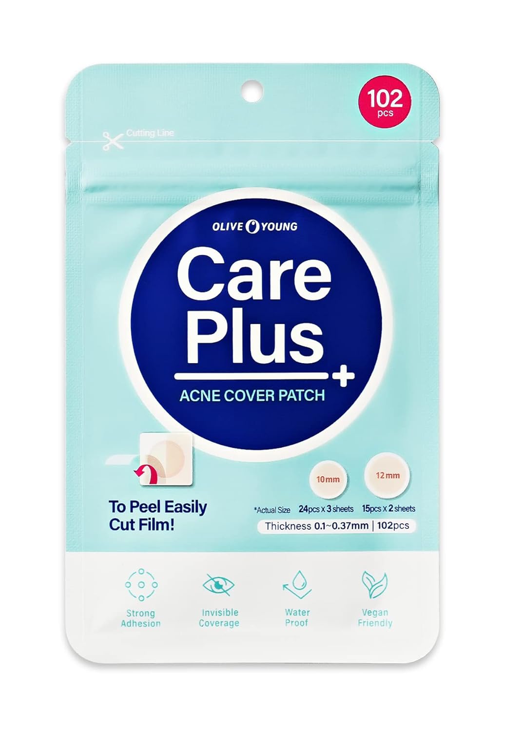 OLIVE YOUNG Care Plus Spot Patch 1 Pack | Hydrocolloid Acne Korean Spot Patch to...