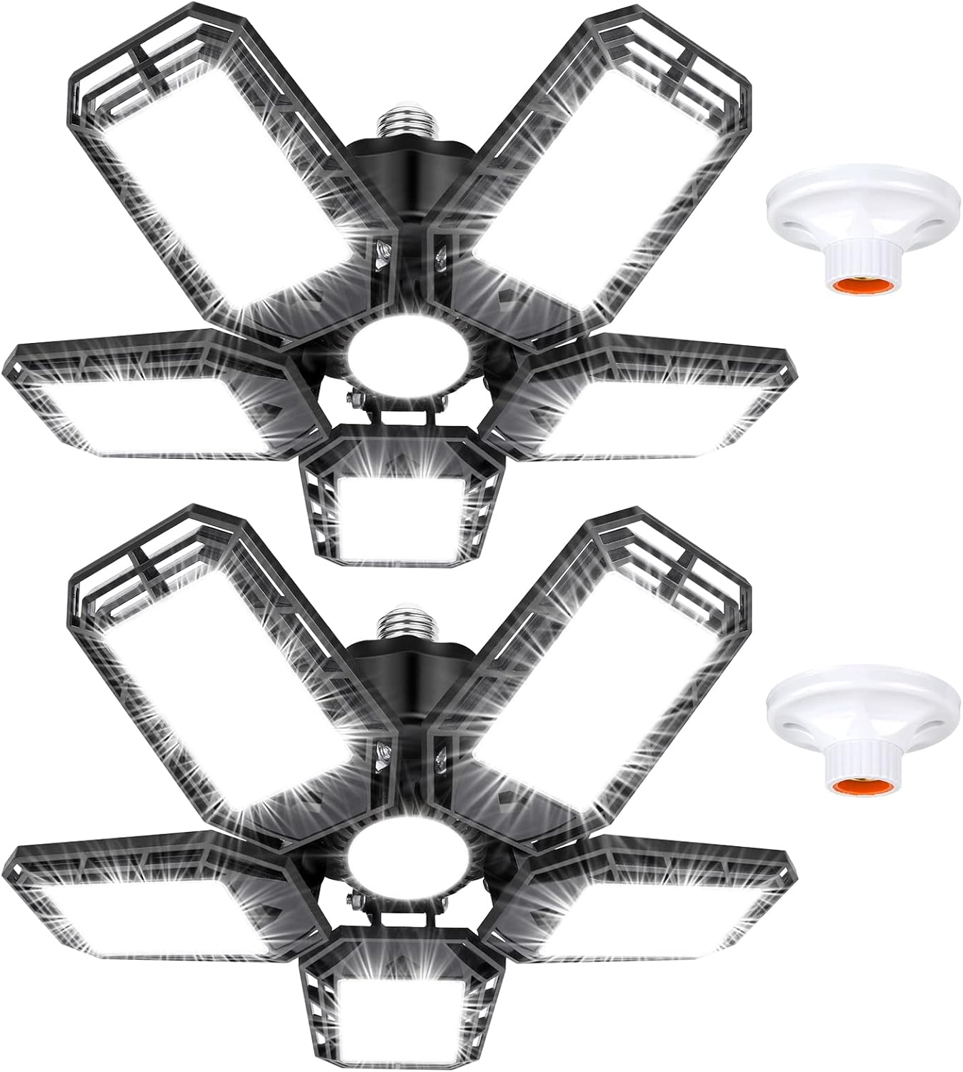 LED Garage Lights 2 Pack,Ceiling LED Shop Light 160W 16000LM 6500K Screw in Led...