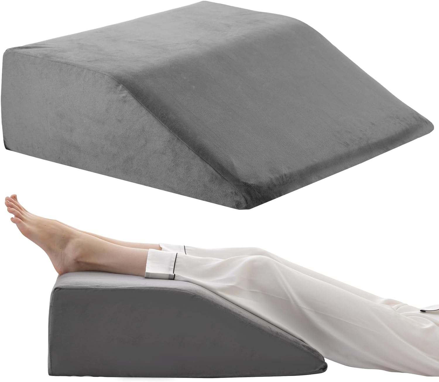 Leg Elevation Pillows, Leg Pillows for Sleeping, Cooling Gel Memory Foam Top, We...