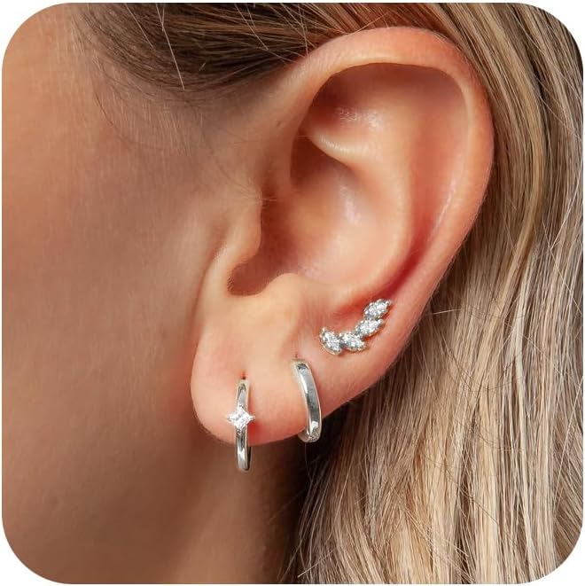 Stud Earrings for Women, Special Dainty Gold Earrings, Innovative 14k Gold Carti...