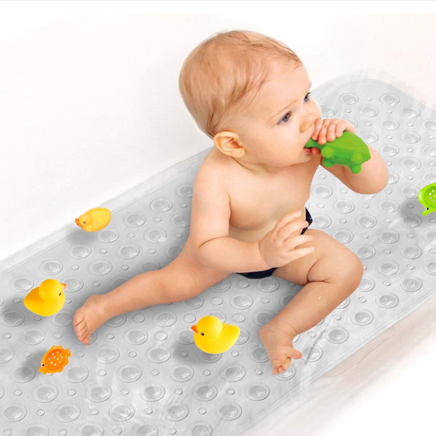 Upgrade Baby Bath Mat Non Slip Extra Long Bathtub Mat for Kids 40 X 16 Inch - Ec...