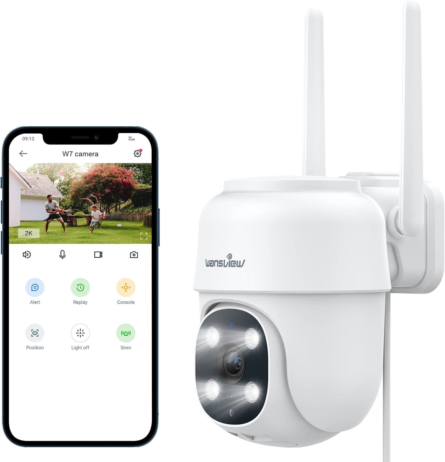 wansview 2K Security Cameras Wireless Outdoor-2.4G WiFi Home Security Cameras vi...