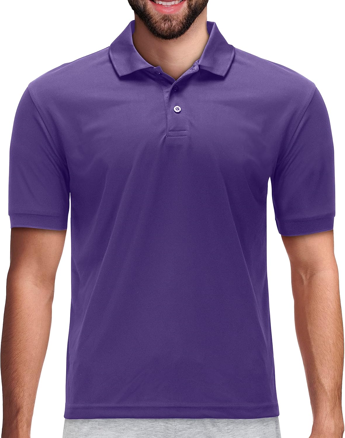 Premium Wear Men's High Moisture Wicking Polo T Shirts Large Purple