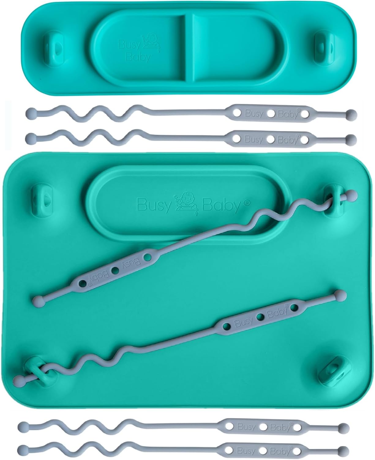 BUSY BABY Silicone Mat Bundle - 1 Original Mat Plus 1 Mini Mat, Strong Suction C...