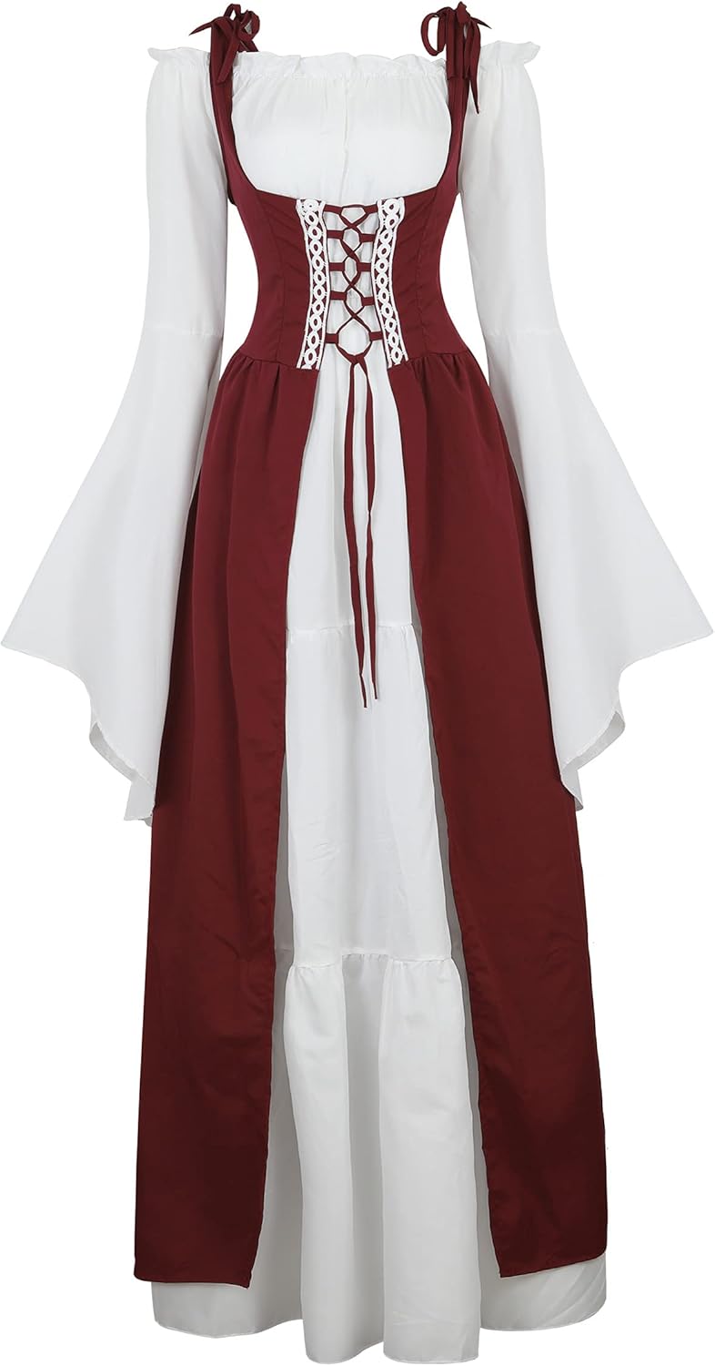 Zhitunemi Renaissance Dress Medieval Costume Women Halloween Costumes Midevil Fa...