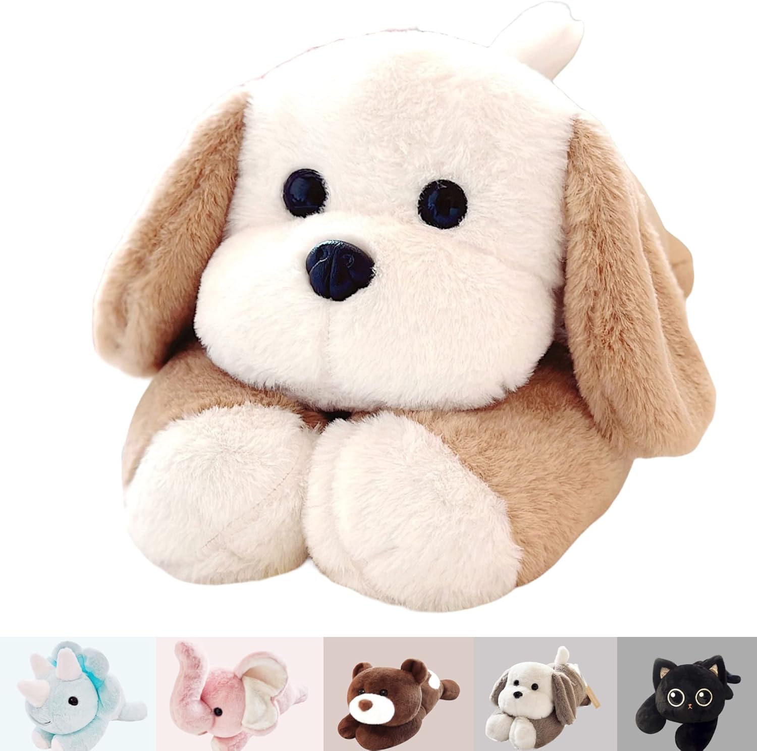 uoozii 20" | 4 Pounds Light Brown Dog Weighted Stuffed Animals with Unscented Mi...