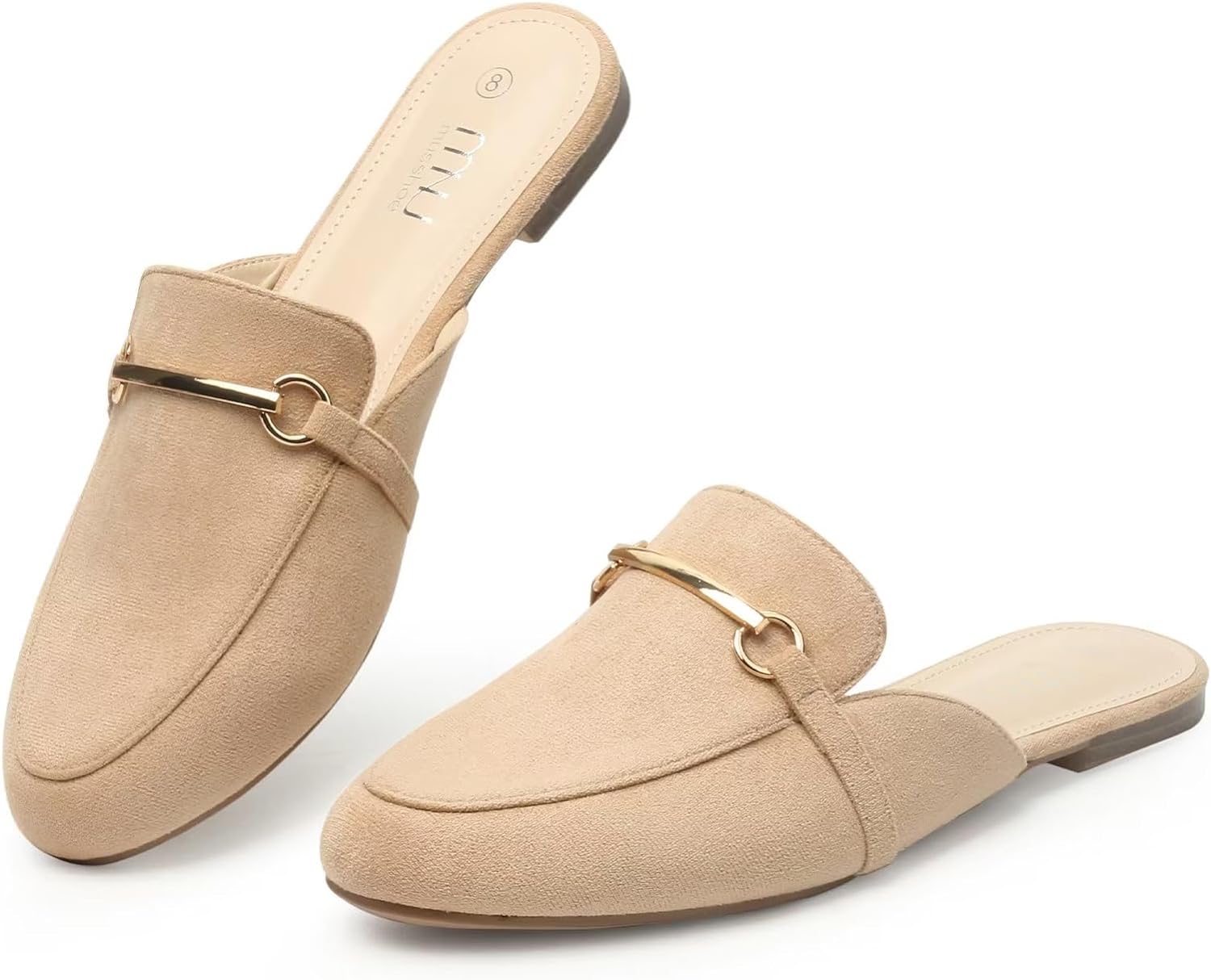 MUSSHOE Mules for Woman Buckle Flats Comfortable Slip on Women Mules Flats Shoes...