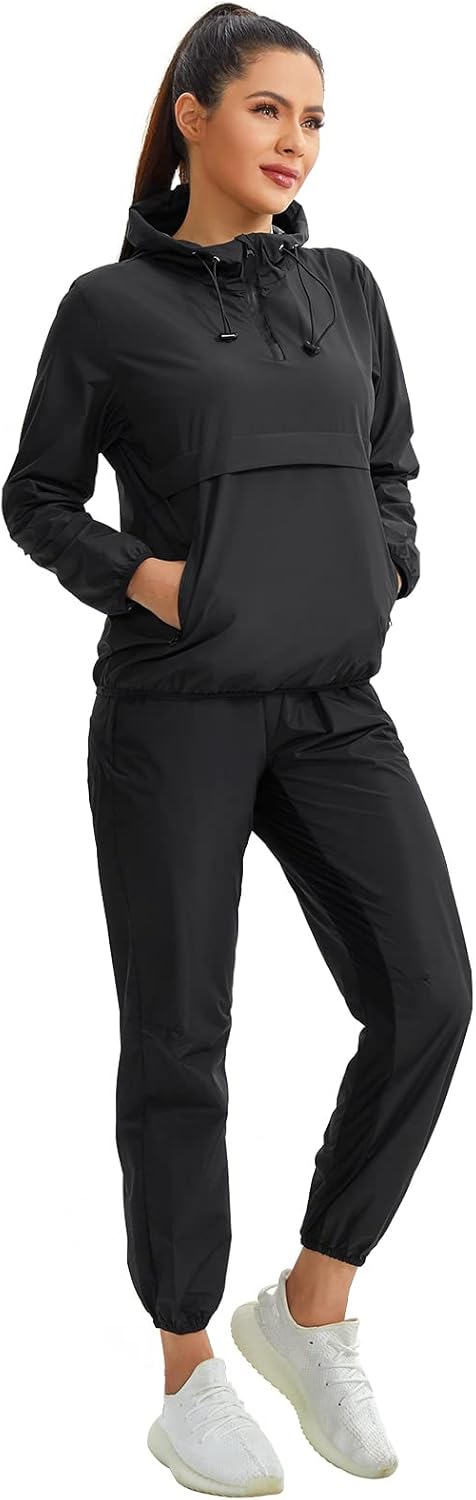 Junlan Sauna Suit for Women Sweat Sauna Pants Sweat Jacket Workout Sweat Suits f...