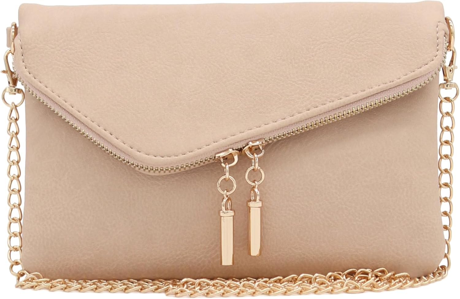 FashionPuzzle Envelope Clutch Evening Bag Nude