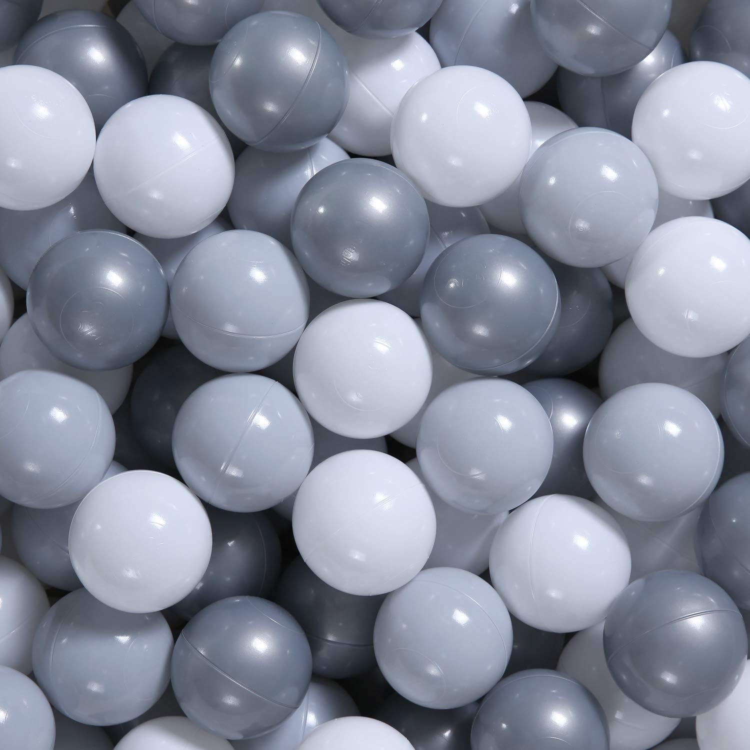 GOGOSO Ball Pit Balls - Plastic Play Pitballs Christmas Pelota Decoration, Grey,...
