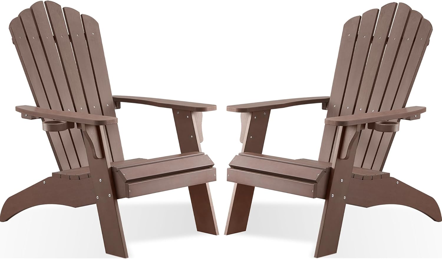 Psilvam Adirondack Chair, Oversized Poly Lumber Fire Pit Chair with Cup Holder,...