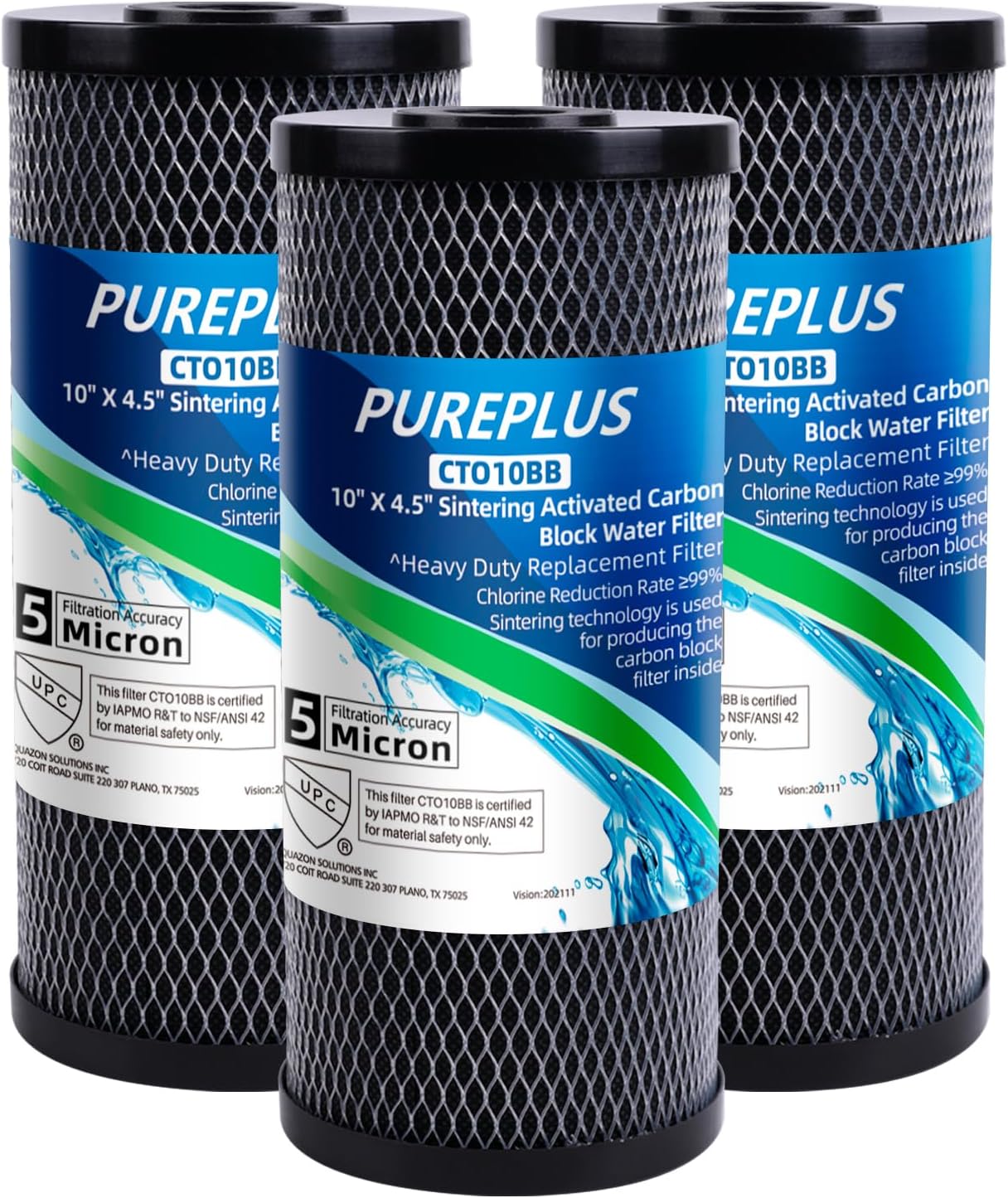 PUREPLUS Coconut Shell Water Filter Cartridge | Activated Carbon Block CTO | Uni...
