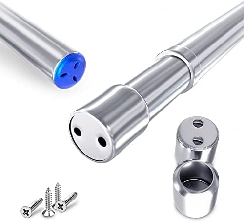 Rocoel Wardrobe Rail and Fittings – Stainless Steel Extendable Clothes Rail Pole...