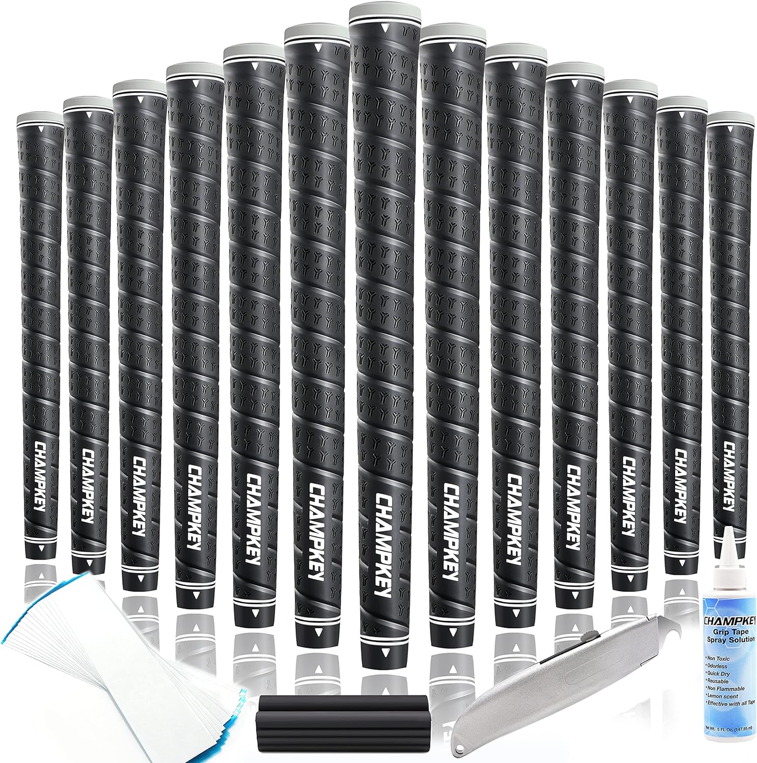 CHAMPKEY WRAP-Y Rubber Golf Grips 13 Pack Come with All Repair Kits - High Feedb...