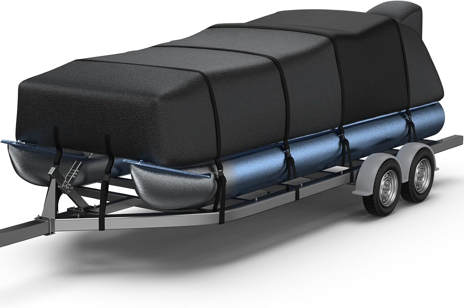RVMasking 1200D Partial Reinforced Waterproof Marine Grade Pontoon Boat Cover wi...
