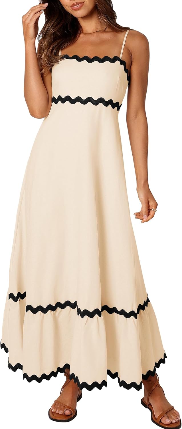 ZESICA Women's Dress, Special Summer Outfit with Spaghetti Straps, Sleeveless Ba...
