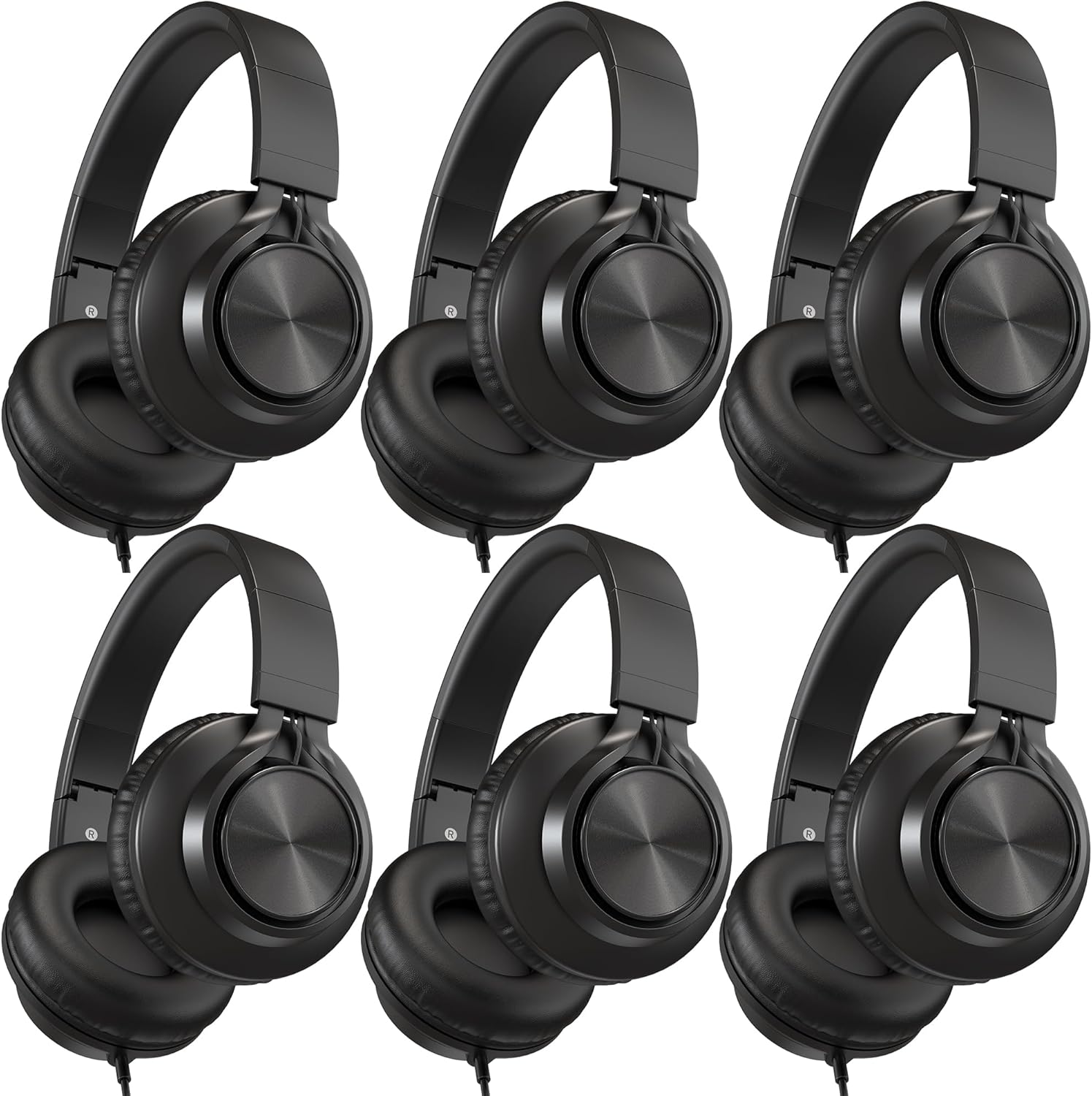 AILIHEN Kids Headphones Wired for School Bulk, 6 Pack Headsets with Microphone f...