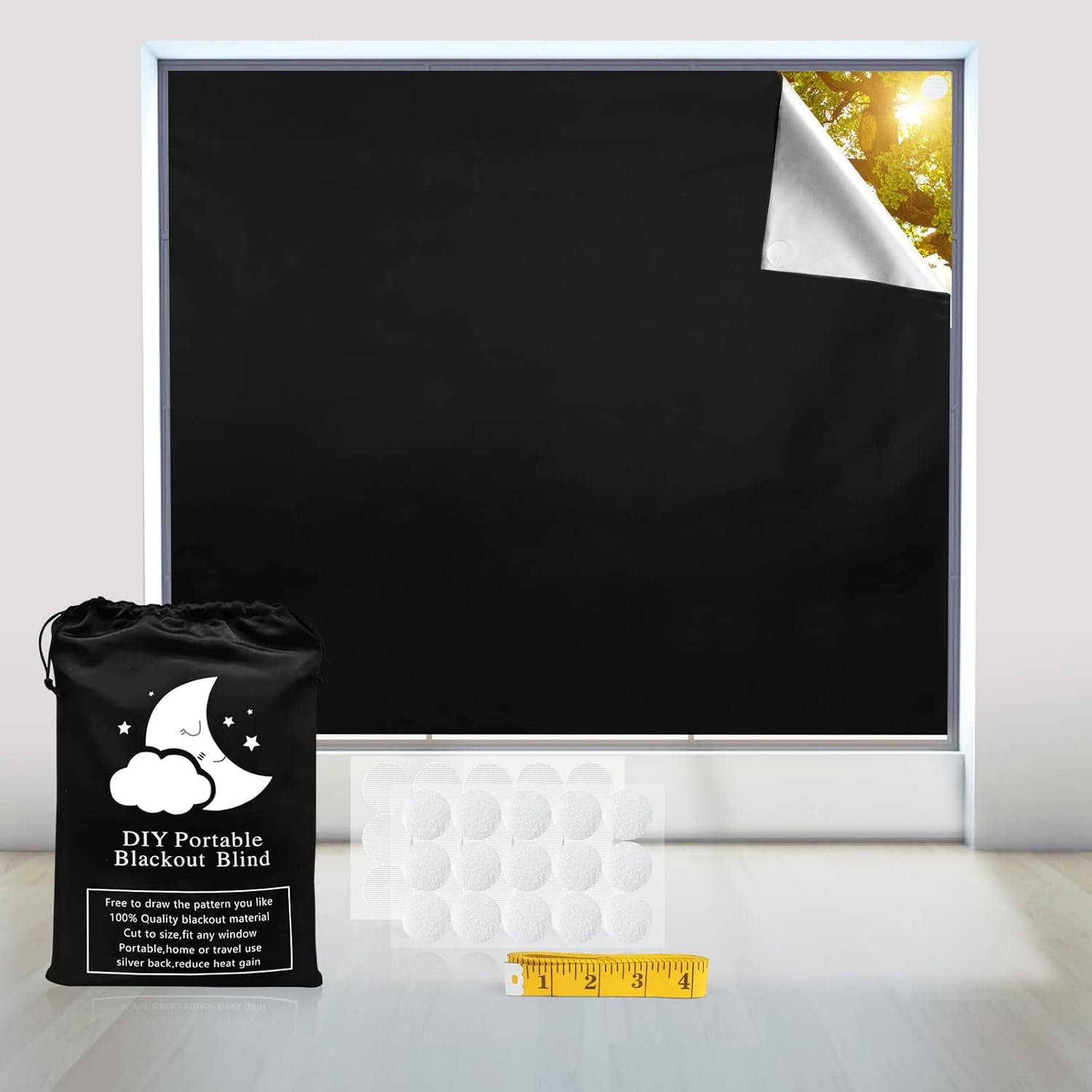 Blackout Curtains, Portable Window Curtain Shade 1...